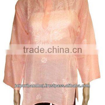 Stylish Embroidered Chikan Kurtis Blouse Shirt Top Tunic Kurtas For Women