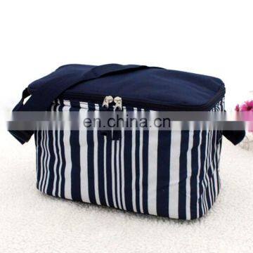Stripe Pattern Warm Water Bottle Handle Carry Cooler Bag