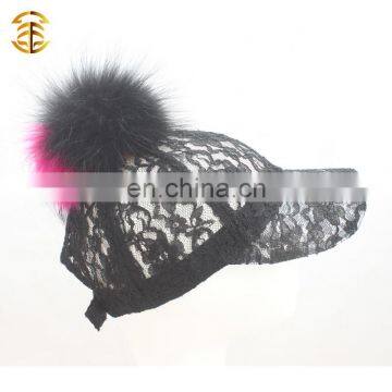 2017 China Manufacturer Lace Women Hat And Cap with Pom Pom