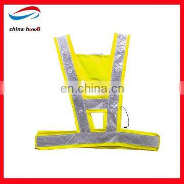 safety vest with led light/led lighted safety vest/led warning safety vest