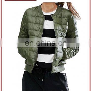 Factory OEM Women Quilted Padded Bomber Jacket Wholesale