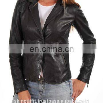 Leather blazer for women