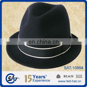 Fashion 100% wool felt outdoor stingy fedora hat