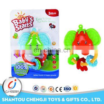 China factory cartoon small plastic organic baby rattle for baby