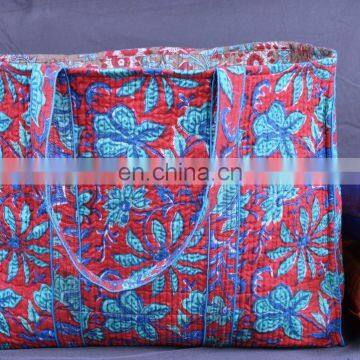 Indian Hand Block Printed Designer Beach bag Quilted Shopping Purse Carry Bag WHolesaler From India