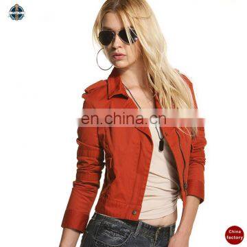 T-WJ004 Plain Stylish Ladies Cropped Jacket