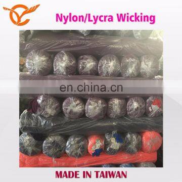 Made In Taiwan Nylon/Lycra Moisture Drawing and Wicking For Sports Wear Fabric Stock Lots