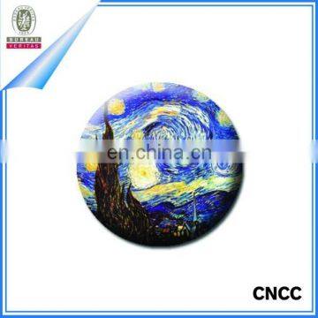 Custom 25mm Circle Round Tin Plate White Plastic Back Pin Button Badge