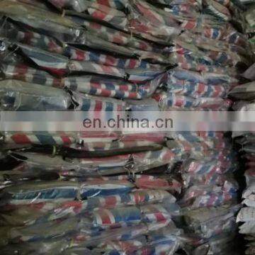 High quality and bottom price stocklots ready finished pe laminated striped Tarpaulin sheet