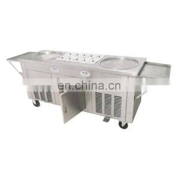 2 Pans 10 Topping Top Quality CE Ice Pan Machine Roller Machine For Ice Cream Makers photo-2