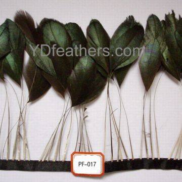 Stripped Black Rooster Feather Fringe