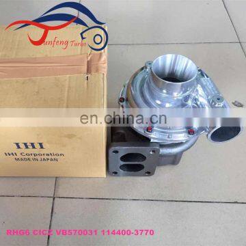 6BG1 Turbocharger 1144003770 114400-3770 RHG6 Turbo for Hitachi ZAXIS 200 EX200-5 Engine