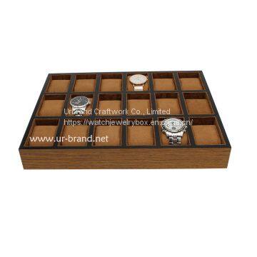 Multi-position 6-12-18-30 watch display tray wooden tree pattern watch tray jewelry storage box