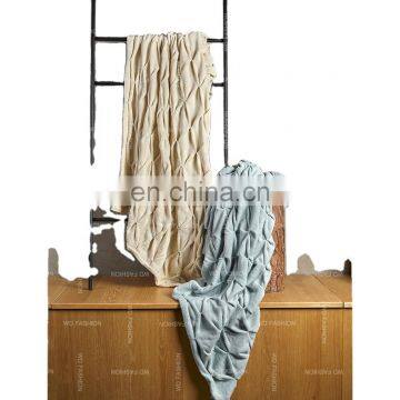 2020 home textile new home fashion Pleat hand made throw acrylic customers king size  blanket