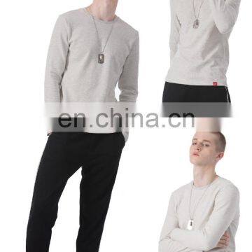 Custom Blank 100 Soft Cotton Long Sleeve Casual Blank Mens Crew Neck T-shirt photo-4