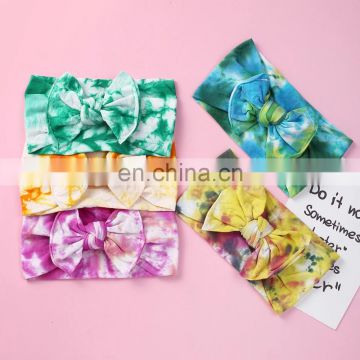 Tie Dye Nylon Baby Headbands Girl Elastics Hair Bows soft Headband Turban Colorful Print Kids Girls Hair Accessories 23colors