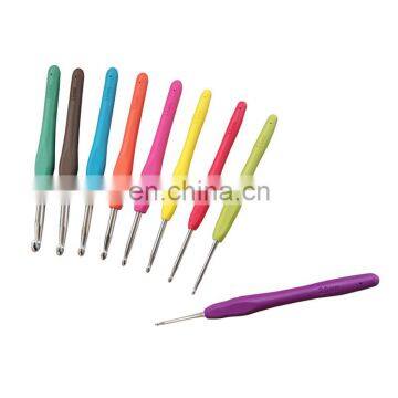Sweater Needle Crochet Tool New Rainbow Soft Handle Plastic Alumina Crochet Hooks Set of 8PCS photo-2