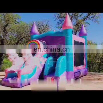 inflatable unicorn slide bouncy jumping castle for sale