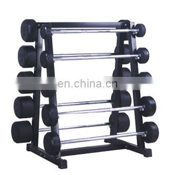 Commercial Gym Equipment Fitness Product Customized 10 sets 3mm Thickness Tube Steel Fixed Barbell Storage Rack BW4004