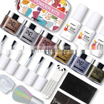 Support drop shipping agent wanted 2021 hot new 6 colors glitter Blue color dipping powder nails system kit from yayoge