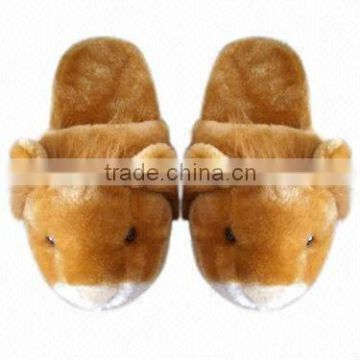 2013 lion shape warm plush indoor slippers