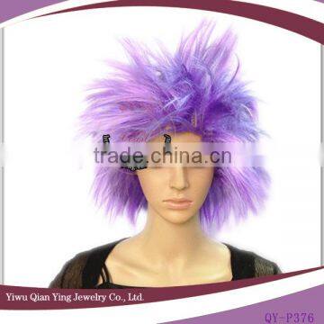 cheap synthetic short halloween purple wig