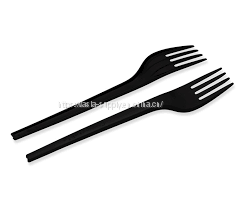 Plastic flatware cpla forks eco friendly 6.5inch CPLA compostable black fork