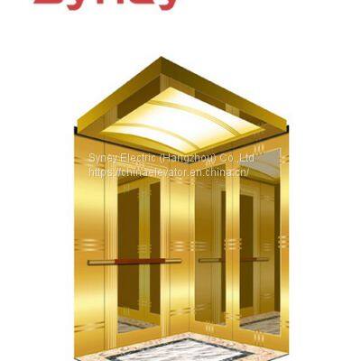 Safe Comfortable Vvvf Golden Mirror Home Lift Passenger Elevators