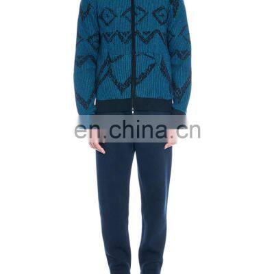 Plain Men Zipper Hoodie Intarsia Cashmere Cardigan photo-5