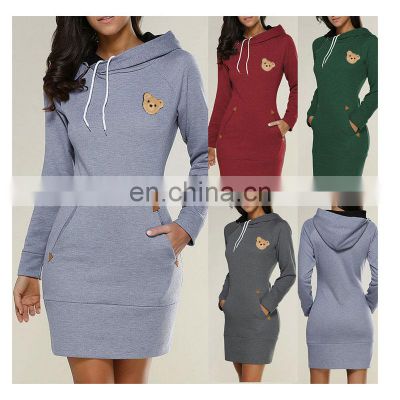 Wholesale custom brand women's plus size casual sports sweater skirt top crop DIY guillotine bear hoodie S-5XL