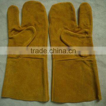 Hand protection cow split leather welding gloves from gaozhou glove factory