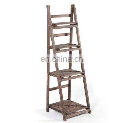 wholesale high quality wooden  planter stand storage flower pot plant ladder shelf rack for house