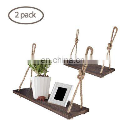 Swing Mount Hanging wooden wall shelf