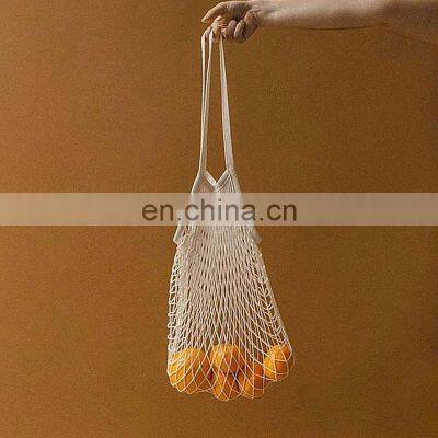 Cost Effective Custom Mesh Foldable Reusable Grocery Ladies Shoulder Hanging Food Cotton Bag photo-2
