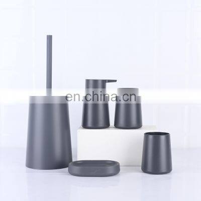 Black Modern Plastic Bathroom 6 Accessories Set photo-2