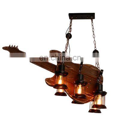 Retro Wood Chandelier Hemp Rope Chandelier Hotel Cafe Chandelier Metal Lamp