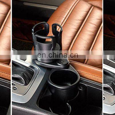 HFTM Modify Universal Black Fiber Color 2in1 Car Cup Holder Mount Tray Wireless Suv Storage 360 Phone Goose Disc Windscreen Kits photo-5