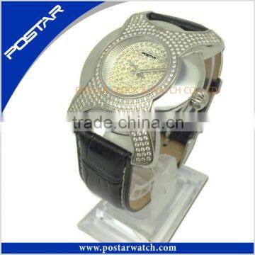 Epoch Ladies Diamond Watch With Genuine Leather Band