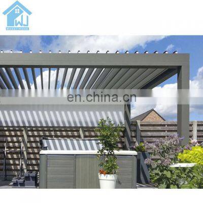 Aluminum frame motorised adjustable garden pavilion gazebo with glass panels