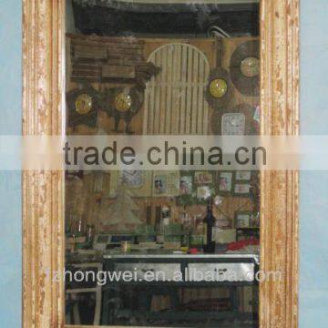 Rectangle Antique Wooden Framed Mirror & Antique Decorative Wall Hanging Framed Mirror