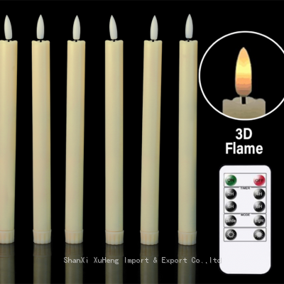 Wholesale 10 inches Plastic Remote Controlled Candle 3D Wick Flameless LED Candle For Bar and Party Decoration