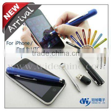 New mini capacitive stylus pen 3 in 1 with custom usb pen for electronic gift