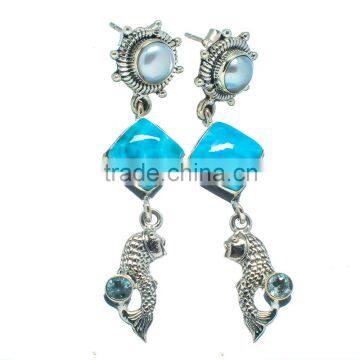 LARIMAR 925 STERLING SILVER EARRINGS ,925 STERLING SILVER JEWELRY WHOLE SALE,JEWELRY EXPORTER