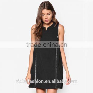 hot sale women mini jersey dress design OEM sleeveless custom dress D327