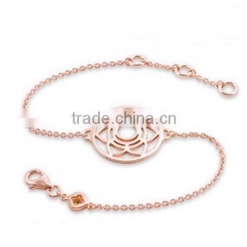 Fashion Bracelet For Women, 316l Stainless Steel Rose Gold Plated Sacral Chakra Bracelet