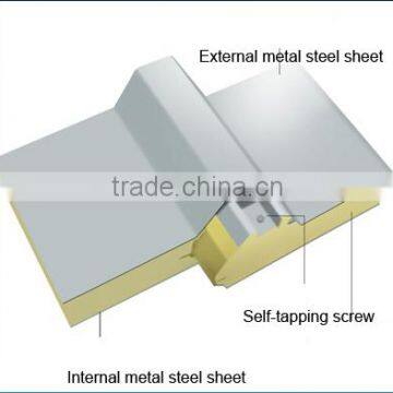 European Standard Tianjin 30mm Thick Roof Pu Polyurethane Sandwich Panel photo-2