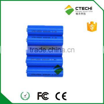 lifepo4 battery 3.2V 600mAH 14500 battery