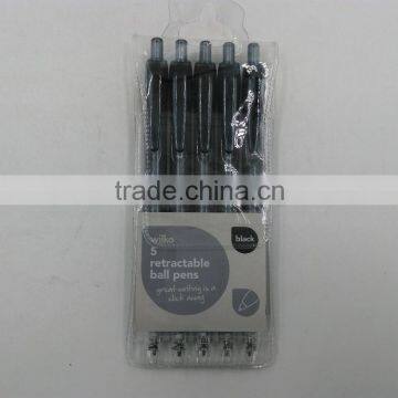 promotional black ink ballpen platic retractable pen