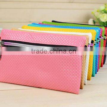 Ladies Cheap PU Leather Large Coin Purse Women Clutch Bag photo-2