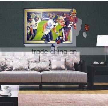 UV Printed 3D Sports Rugby Football Player Window Wall Sticker photo-4